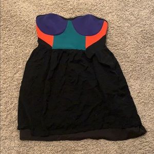 Strapless mini dress